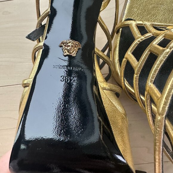 Versace Gold Platform Heels - Picture 8 of 11
